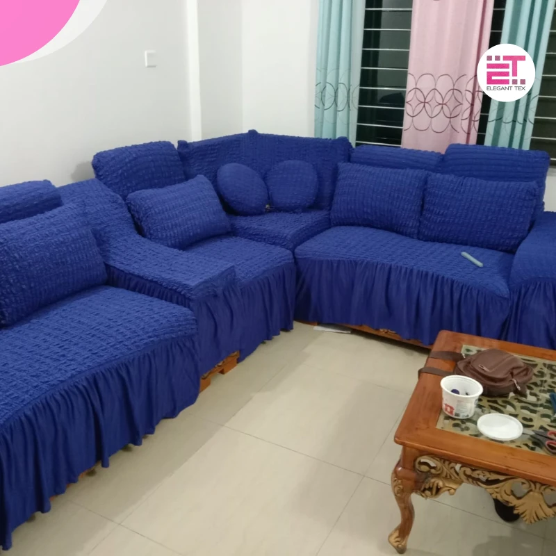 Turky Sofa Cover | Royal Blue Color | Solid