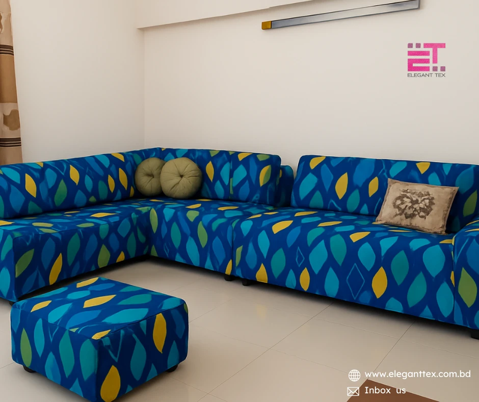 Blue Print Sofa Cover