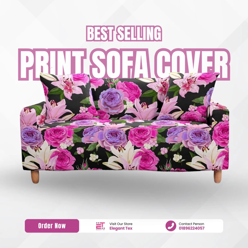 Print Sofa Cover | Jesmin Flower