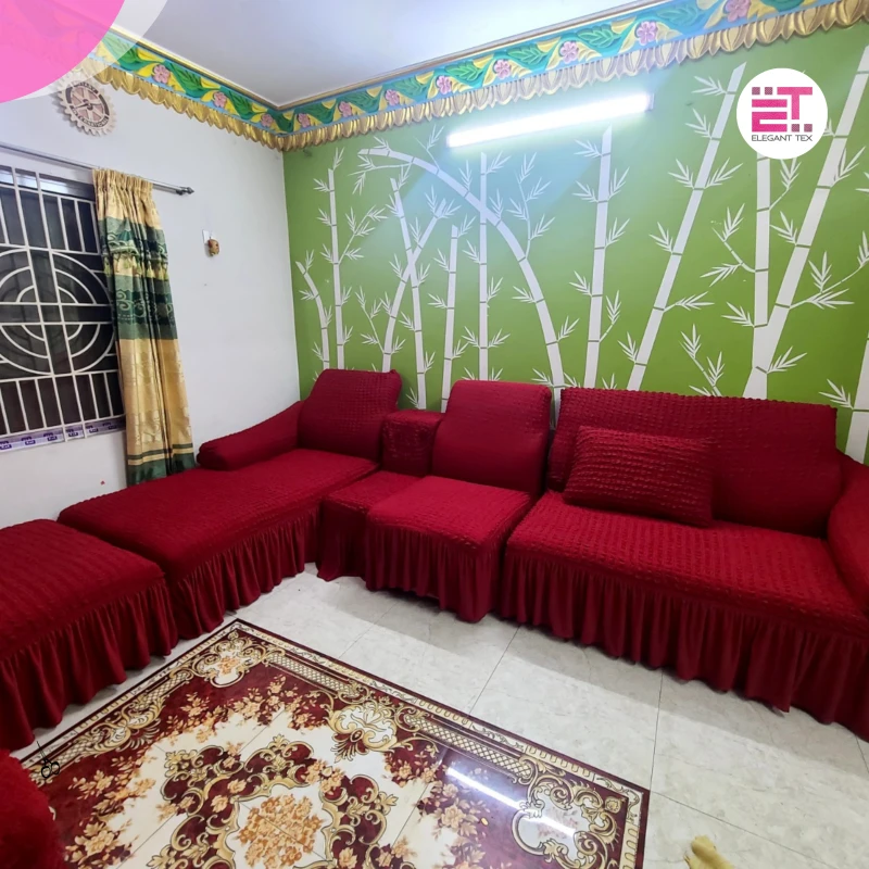 Turky Sofa Cover | Maroon Color | Solid