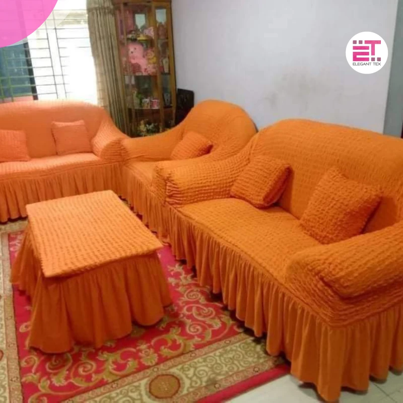 Turky Sofa Cover | Orange Color | Solid
