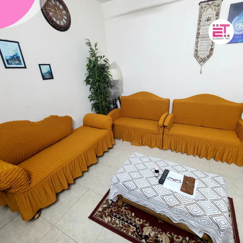Turky Sofa Cover | Golden Color | Solid