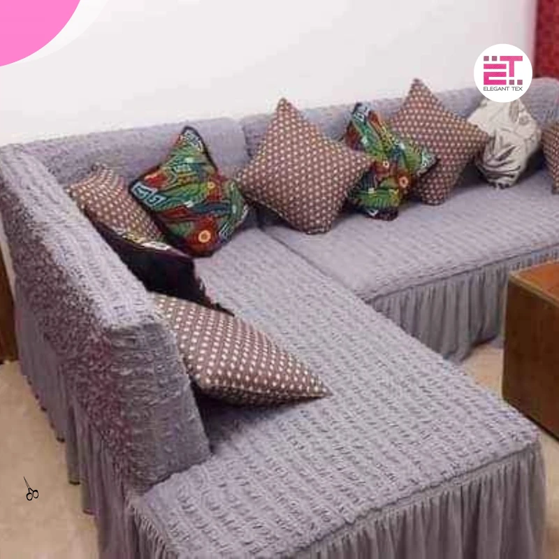 Turky Sofa Cover | Silver Color | Solid