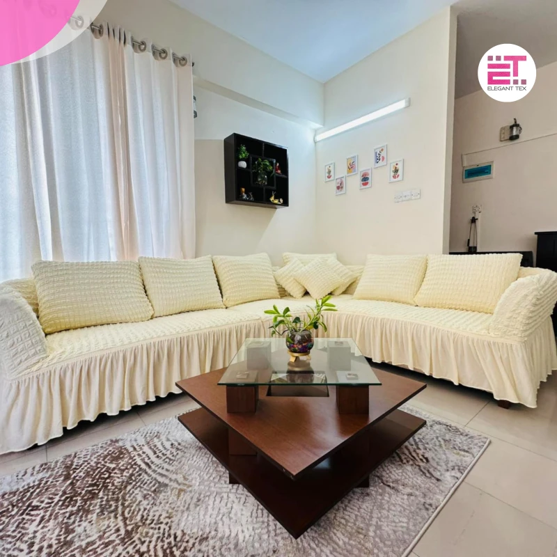 Turky Sofa Cover | Cream Color | Solid
