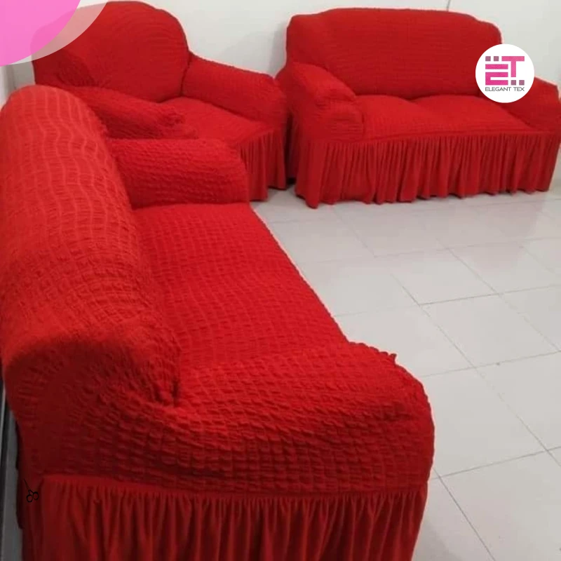 Turky Sofa Cover | Red Color | Solid
