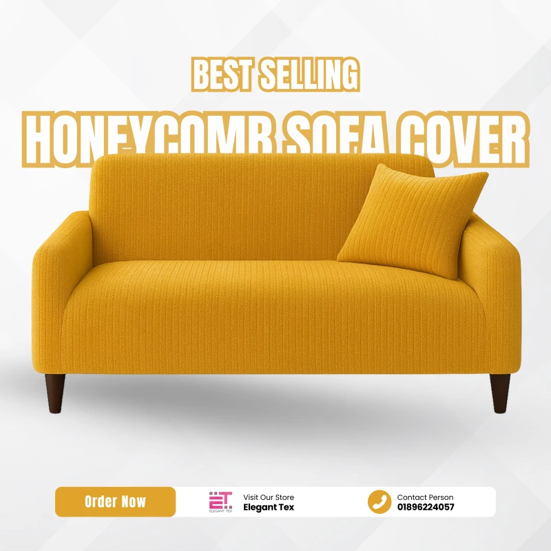 Honey Comb Sofa Cover | Yellow Color