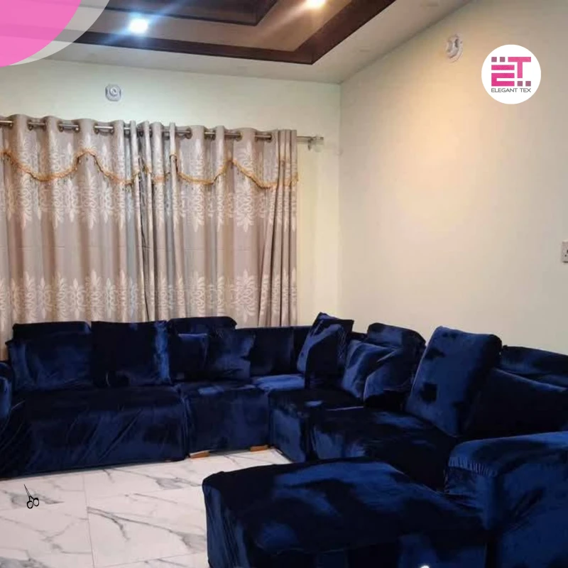 Velvet Sofa Cover | Navy Blue