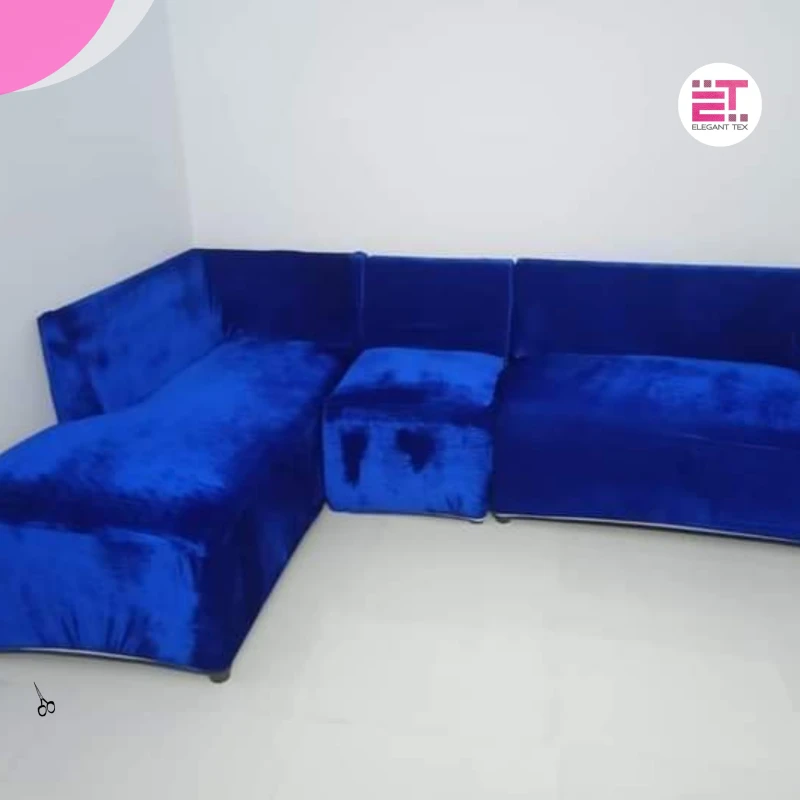Velvet Sofa Cover | Royal Blue 01