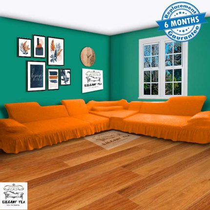 Corner Sofa Cover (2+2+1+corner+toolbox) Set Golden Color
